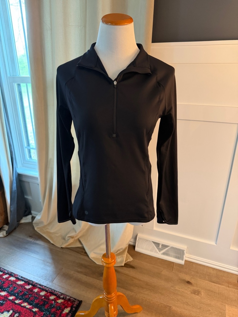 Athleta Black Half-Zip Performance Top